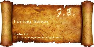 Forray Bence névjegykártya