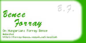 bence forray business card